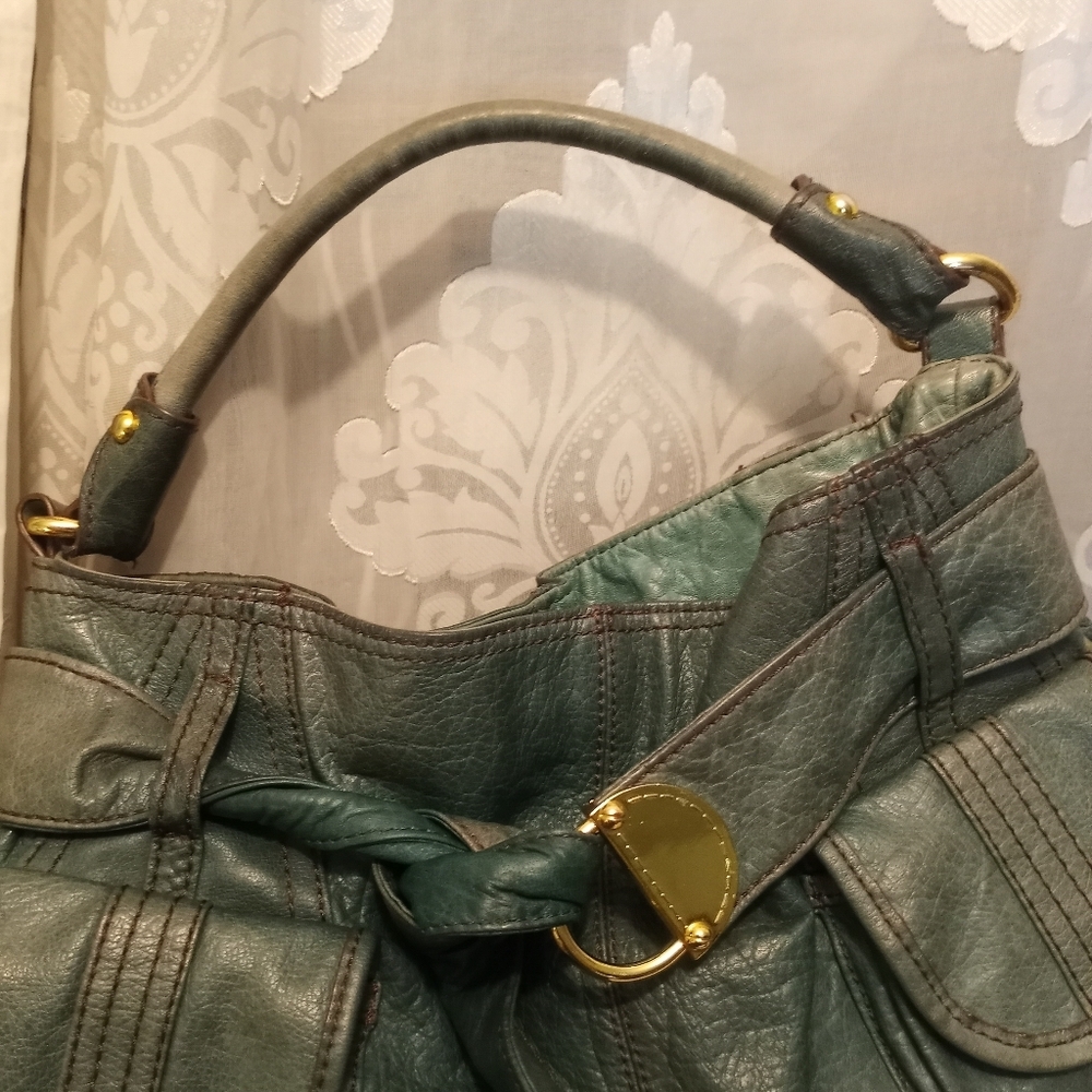 Steven Steve Madden Vintage Green Leather Hobo Handbag..SOLD SOLD SOLD - Picture 3 of 10